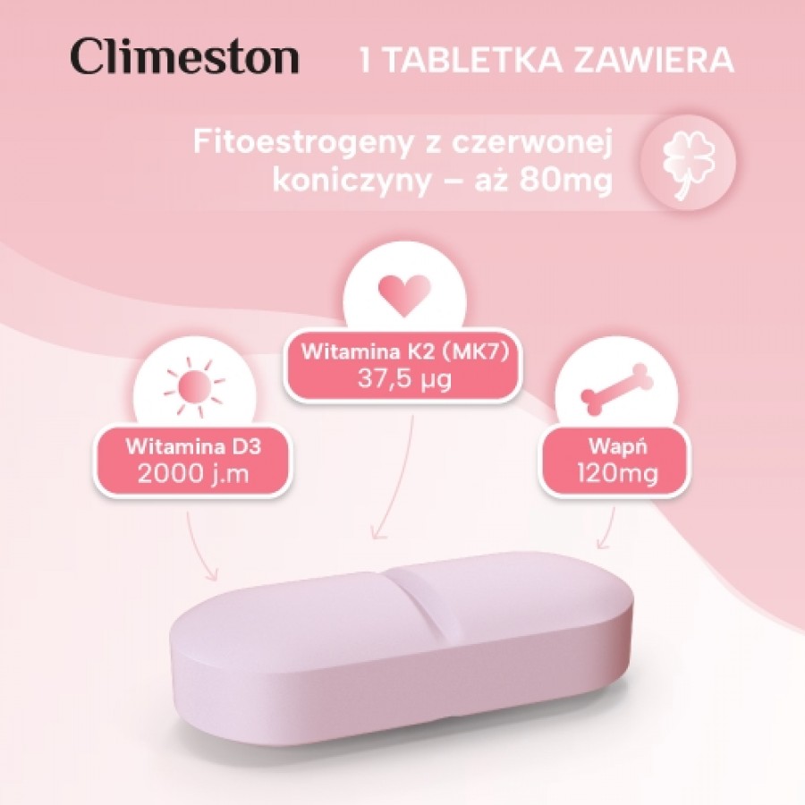 Zdjęcie produktu - 3 Climeston, 30 tabl. - suplement diety dla kobiet w okresie menopauzy