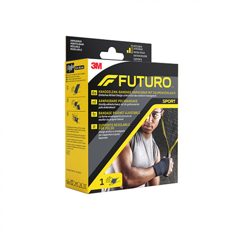 Miniaturka artykułu - #0 FUTURO SPORT Regulowana opaska nadgarstka (czarna), 1szt.