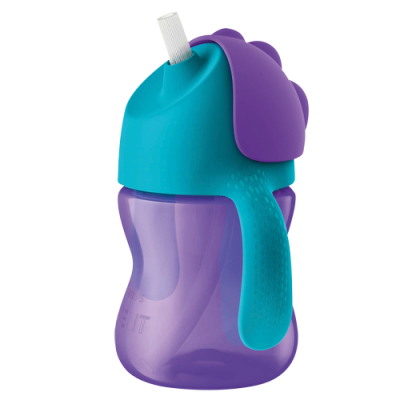 Miniaturka artykułu - #0 AVENT Kubek ze słomką 200ml 796/02 9m+ fiolet