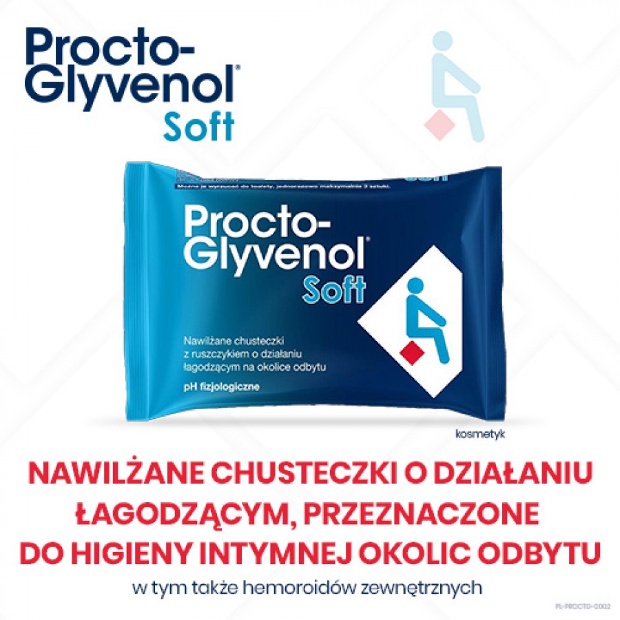 Miniaturka artykułu - #1 Chusteczki nawilżane Procto-Glyvenol Soft- 30szt.