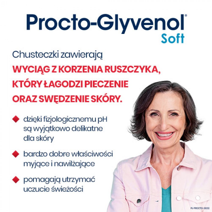 Zdjęcie produktu - 2 Chusteczki nawilżane Procto-Glyvenol Soft- 30szt.