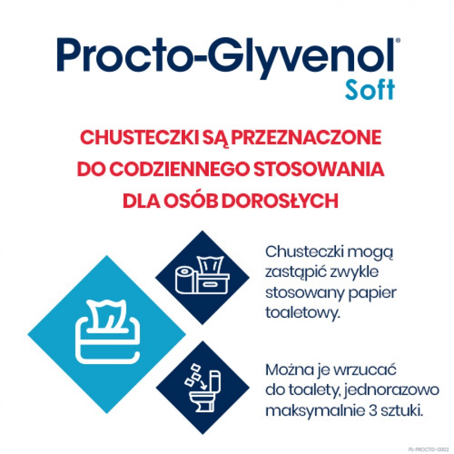 Zdjęcie produktu - 4 Chusteczki nawilżane Procto-Glyvenol Soft- 30szt.