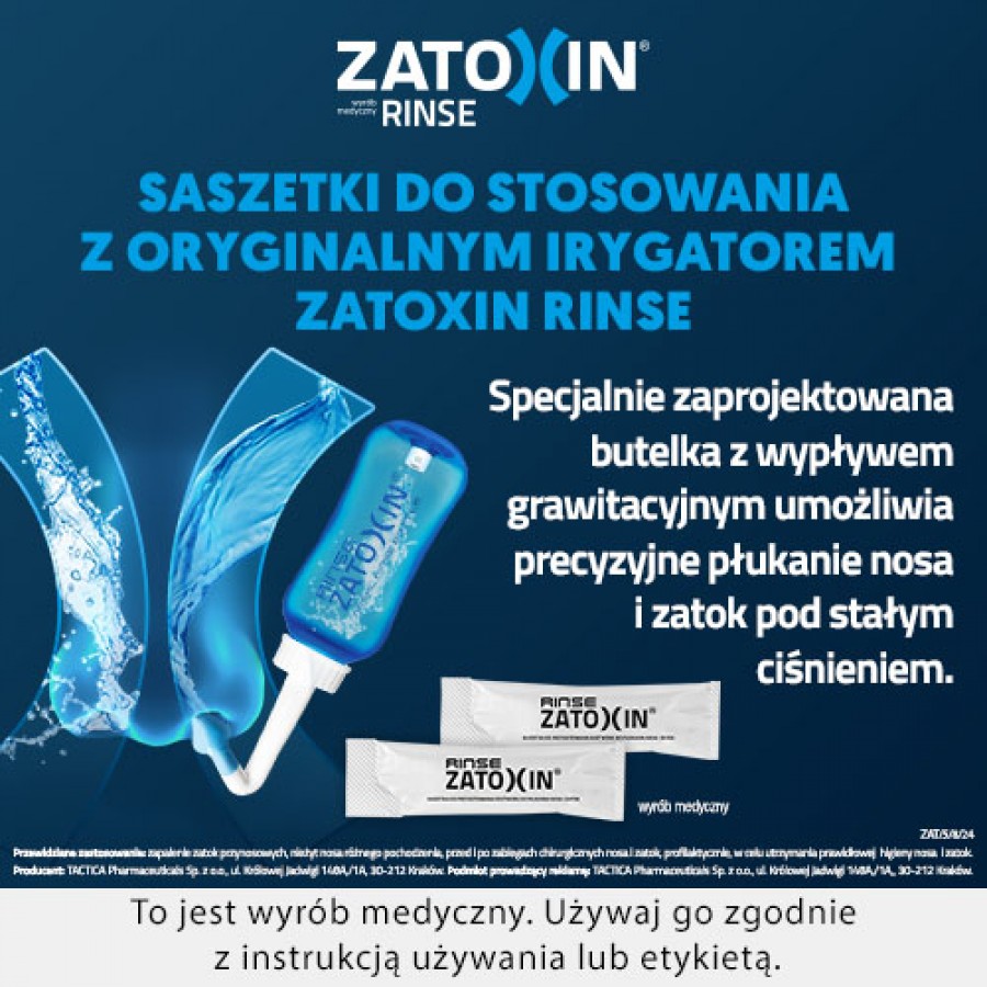 Miniaturka artykułu - #1 Zatoxin Rinse zestaw uzupełniający do płukania nosa i zatok, 30 saszetek