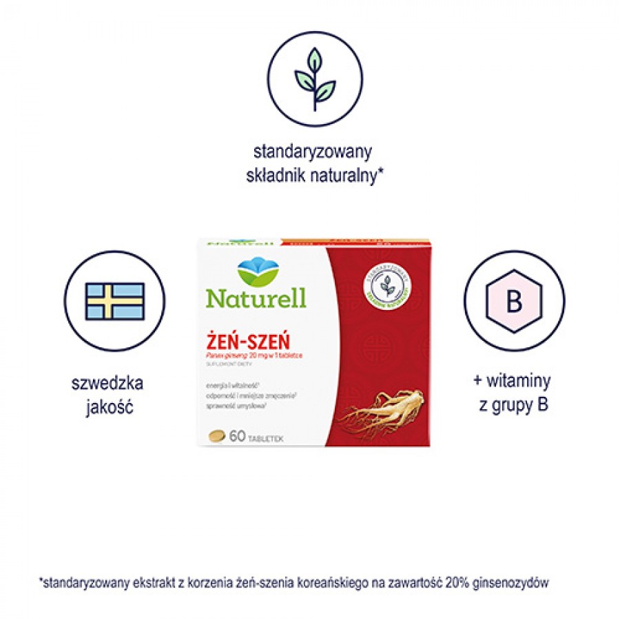 Miniaturka artykułu - #0 Żeń-szeń Naturell- 60tabl. 