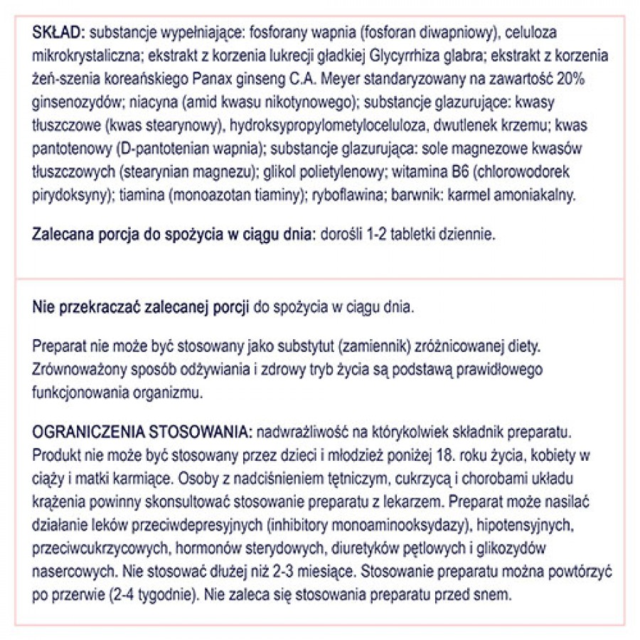 Zdjęcie produktu - 4 Żeń-szeń Naturell- 60tabl. 