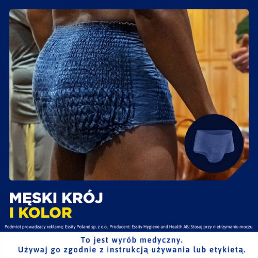 Miniaturka artykułu - #0 TENA Men Pants Plus S/M Chłonna bielizna dla mężczyzn przy nietrzymaniu moczu, 30 szt.