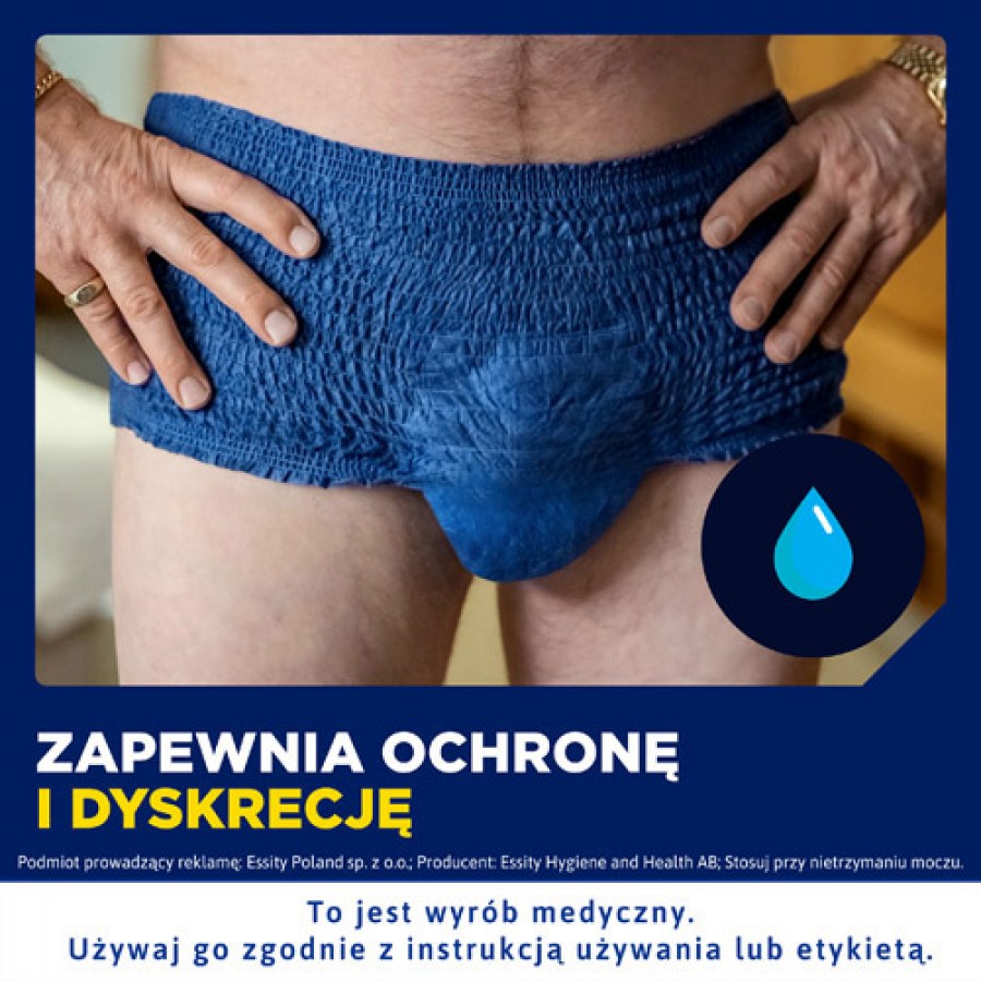 Miniaturka artykułu - #1 TENA Men Pants Plus S/M Chłonna bielizna dla mężczyzn przy nietrzymaniu moczu, 30 szt.