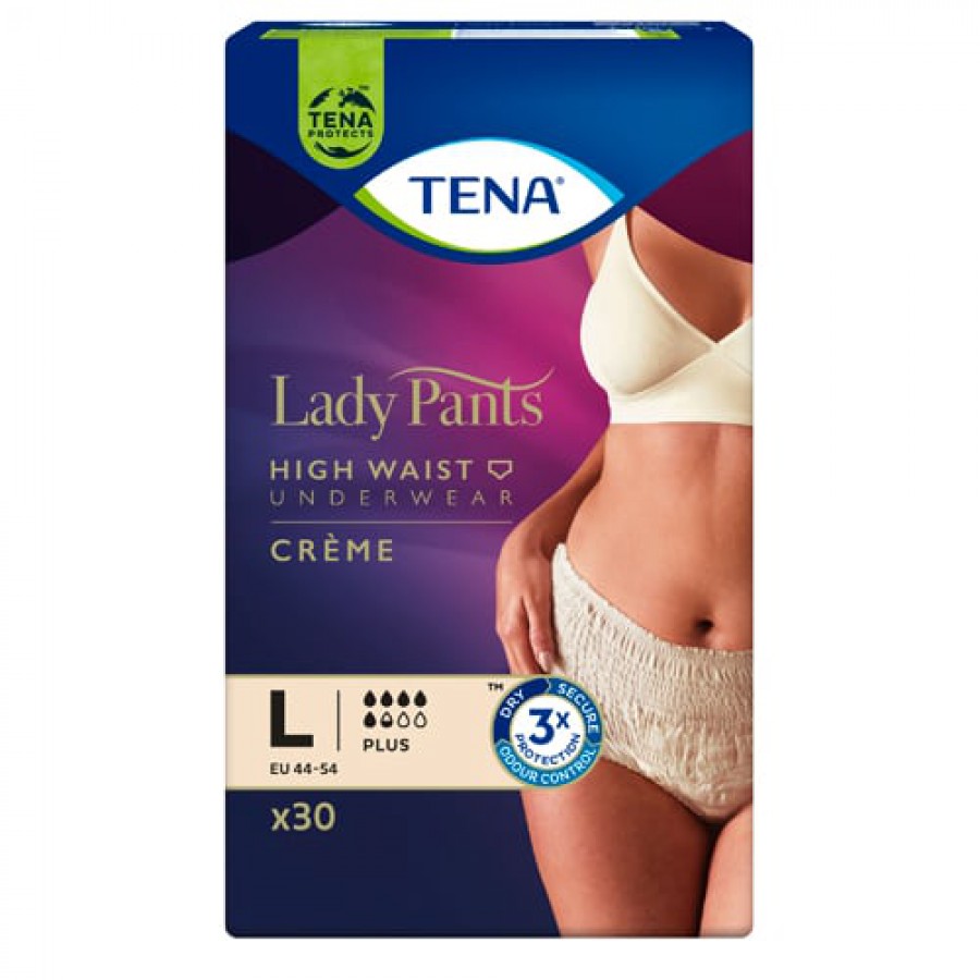 Miniaturka artykułu - #0 TENA Lady Pants Plus L 95-130 cm  Creme, 30 szt - bielizna chłonna