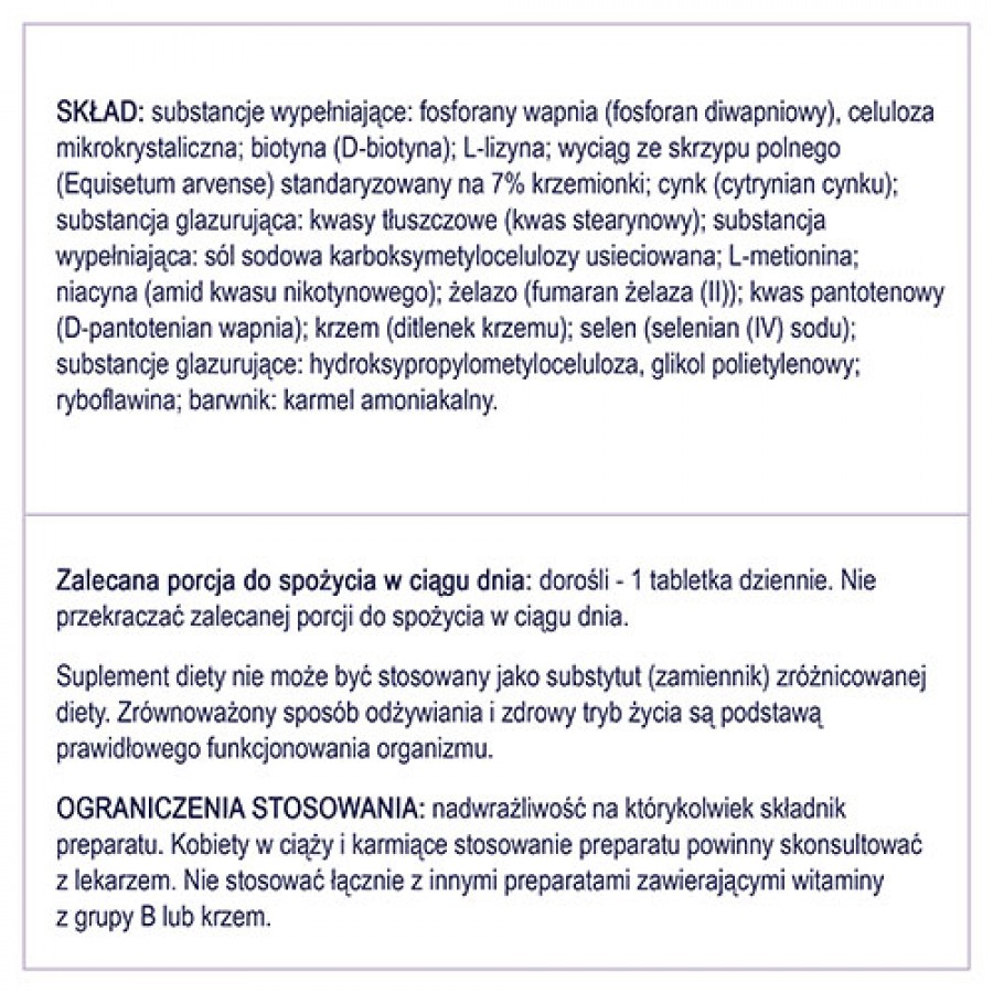 Zdjęcie produktu - 5 NATURELL Silica Biotyna Max - 60 tabletek