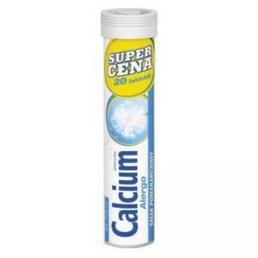 Miniaturka artykułu - #0 Calcium Alergo smak pomarańczowy, 20 tabl. musujących