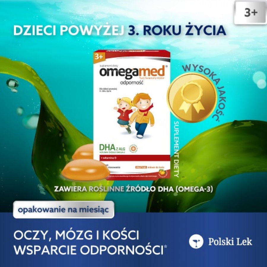 Miniaturka artykułu - #0 Omegamed Odporność 3+ pastylki żelowe do żucia, 30 szt.