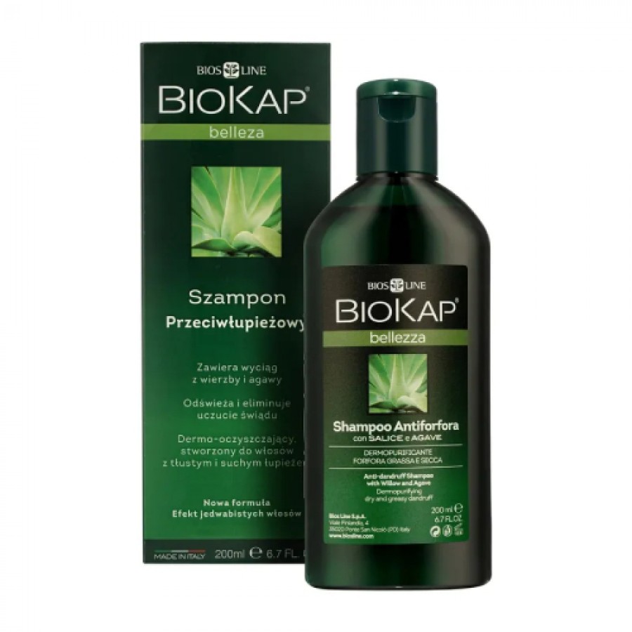 Miniaturka artykułu - #0 BIOKAP BELLEZZA Szampon przeciwłupieżowy, 200 ml