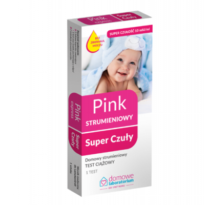 Miniaturka artykułu - #0 Test ciążowy strumieniowy Pink Super Czuły, 1 sztuka