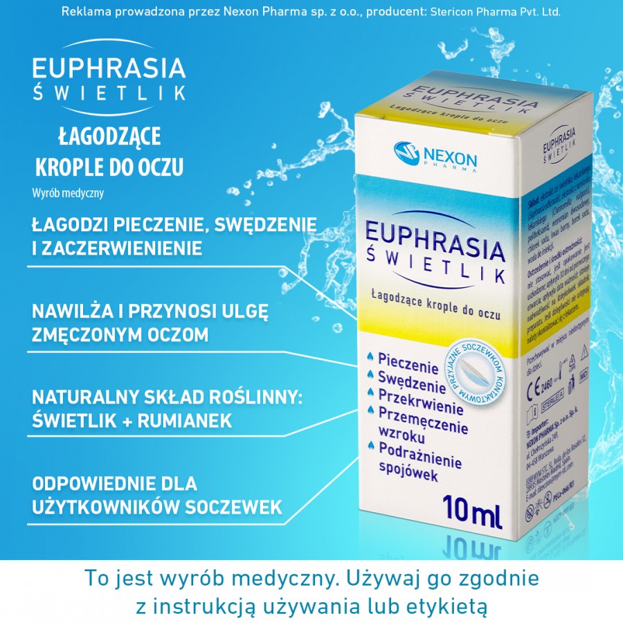 Zdjęcie produktu - 0 Euphrasia Świetlik Łagodzące krople do oczu, 10 ml