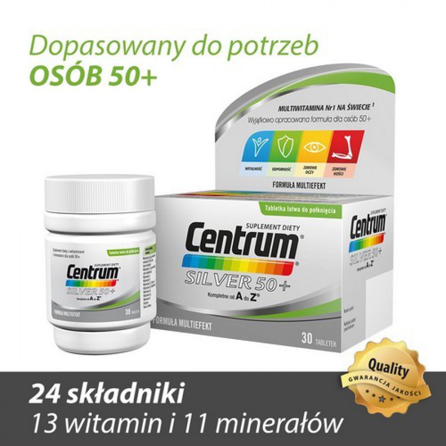 Zdjęcie produktu - 9 CENTRUM SILVER 50+, 30 tabl.