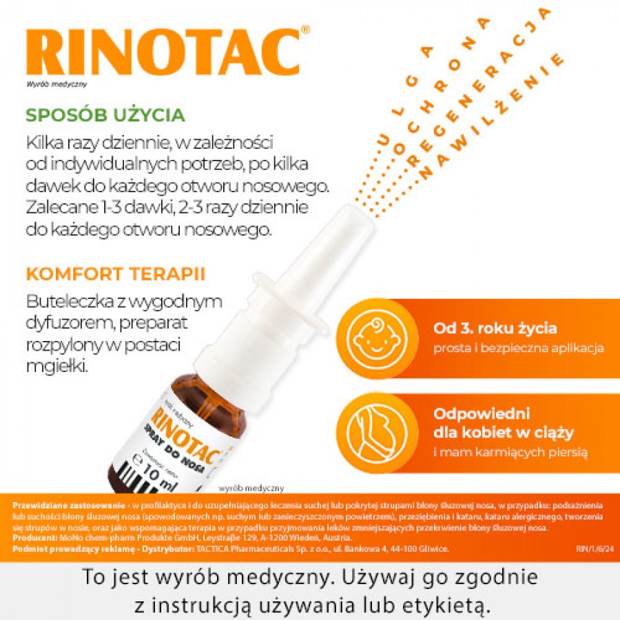 Miniaturka artykułu - #0 RINOTAC Spray do nosa, 10 ml