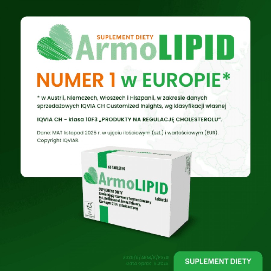 Miniaturka artykułu - #0 ArmoLipid, 60 tabl. - Wspomaga obniżanie poziomu cholesterolu LDL