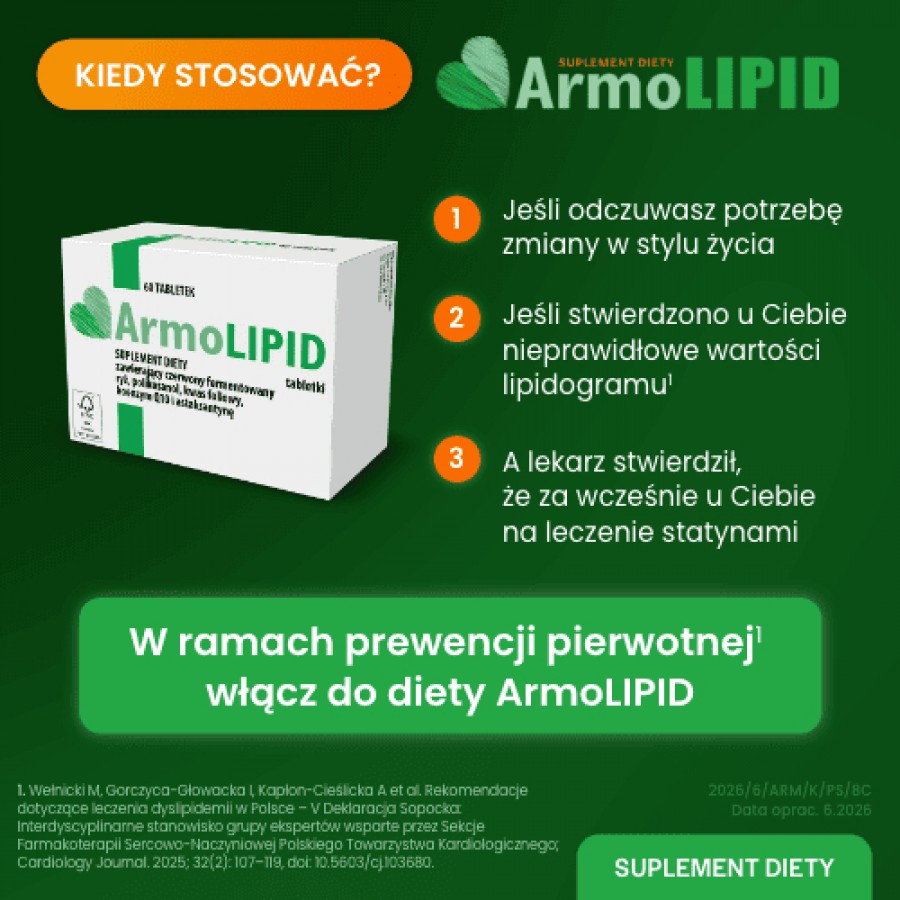 #3 – ArmoLipid, 60 tabl. - Wspomaga obniżanie poziomu cholesterolu LDL