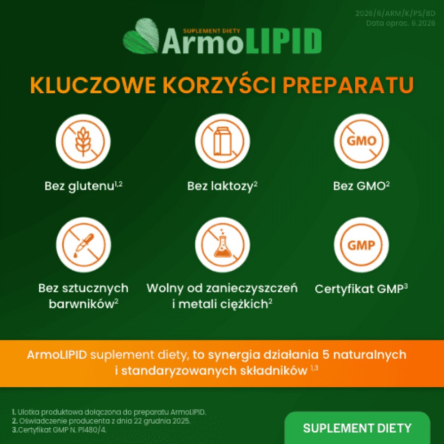 #4 – ArmoLipid, 60 tabl. - Wspomaga obniżanie poziomu cholesterolu LDL