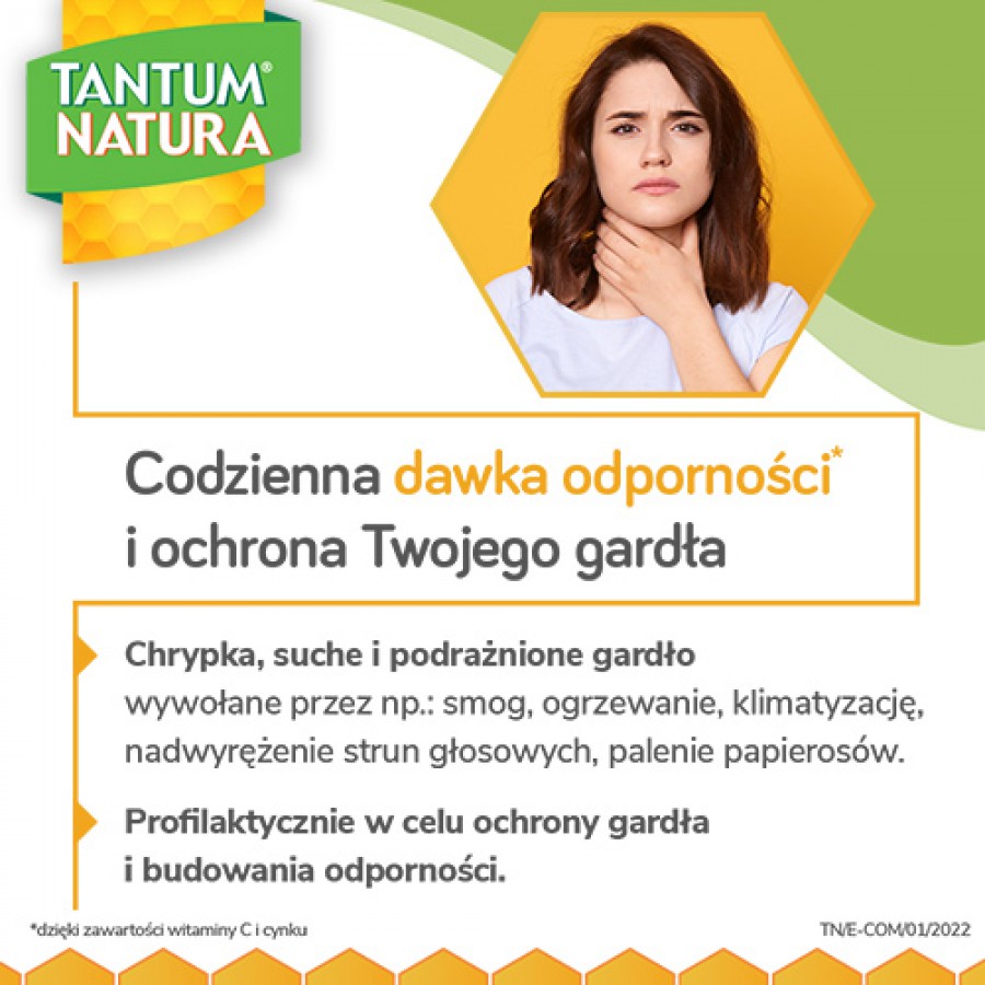 Miniaturka artykułu - #1 TANTUM NATURA smak cytrynowo- miodowy- 15past. do ssania