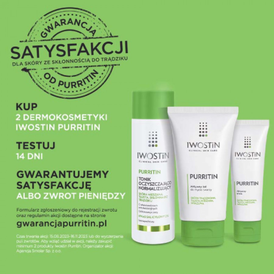 Miniaturka artykułu - #0 Iwostin Purritin Aktywny żel do mycia twarzy, 300 ml