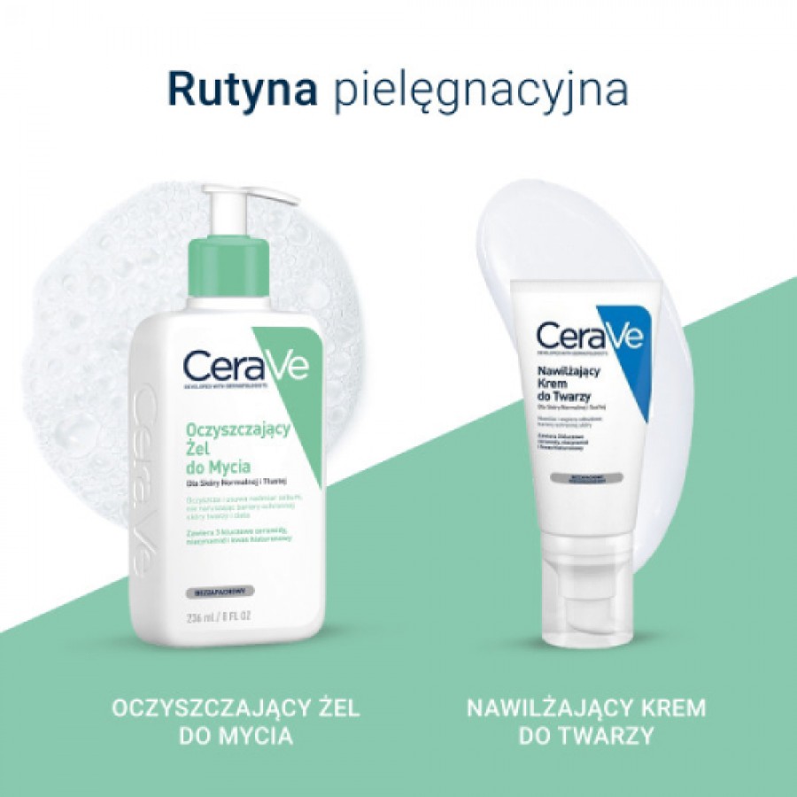 Miniaturka artykułu - #1 CeraVe Oczyszczający żel do mycia dla sk&oacute;ry normalnej i tłustej, 236 ml