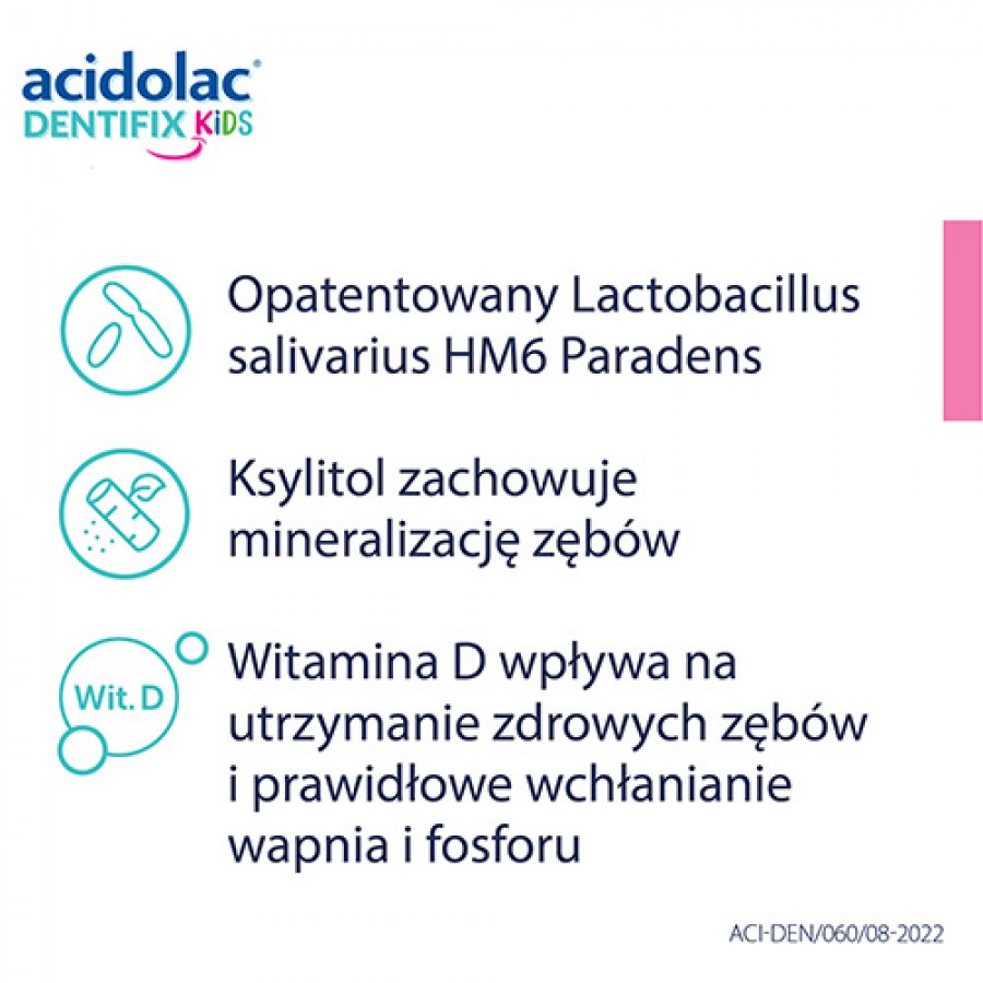 Zdjęcie produktu - 2 Acidolac Dentifix Kids - 30 tabletek