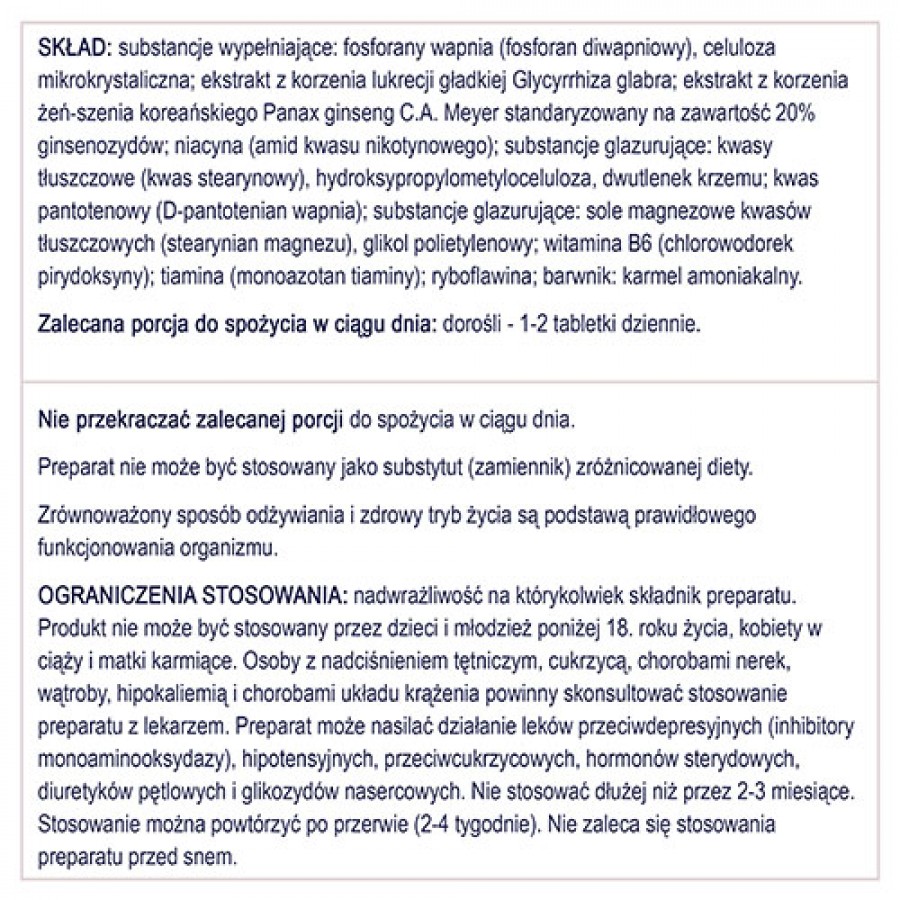 Zdjęcie produktu - 4 NATURELL Żeń-szeń Forte 60 tabl.