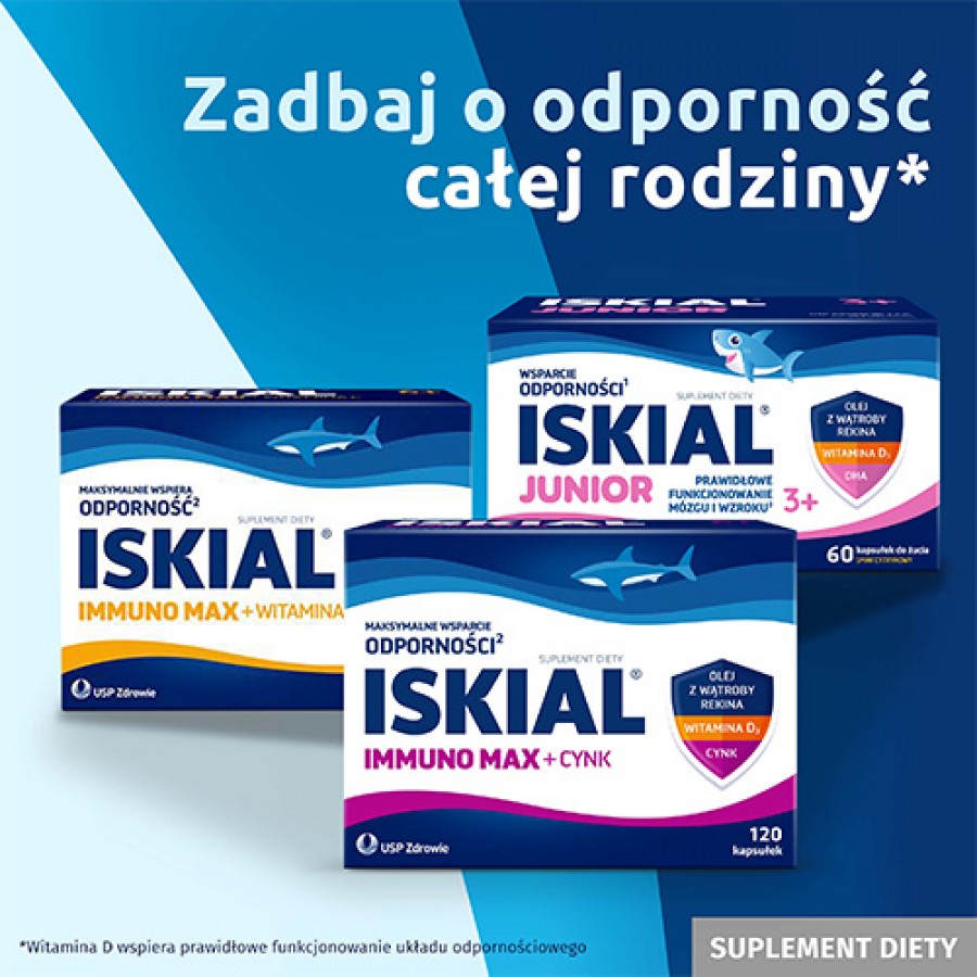 Zdjęcie produktu - 4 Iskial, 120 kaps. - z olejem z wątroby rekina i witaminą D