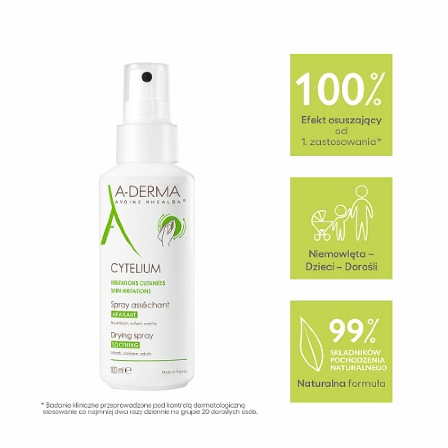 Miniaturka artykułu - #0 A-DERMA CYTELIUM Spray osuszający, 100ml