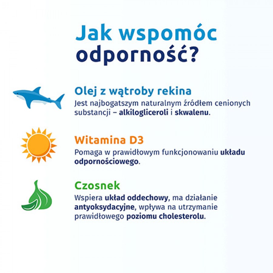 Miniaturka artykułu - #1 Iskial Immuno Max + czosnek, 120 kaps. - z olejem z wątroby rekina i witaminą D