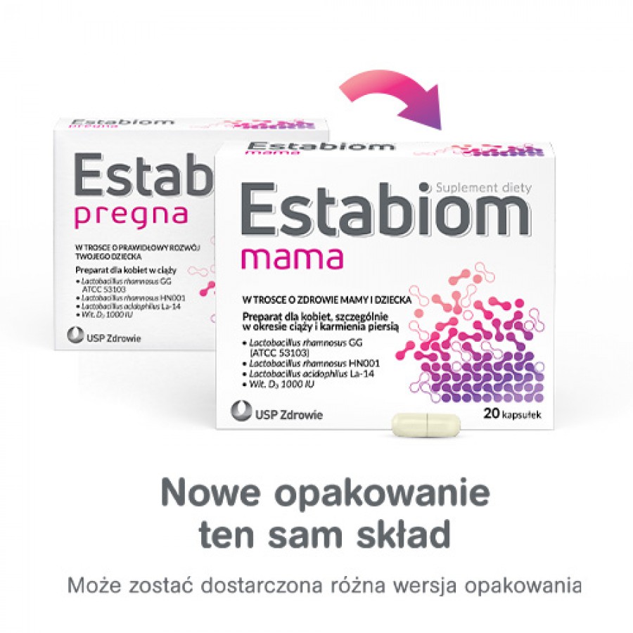 Miniaturka artykułu - #0 Estabiom Mama, 20 kaps. - suplement diety dla kobiet w ciąży i karmiących
