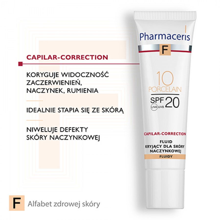 Zdjęcie produktu - 2 Pharmaceris F CAPILAR-CORRECTION Fluid kryjący dla sk&oacute;ry naczynkowej PORCELAIN 10 SPF20, 30 ml
