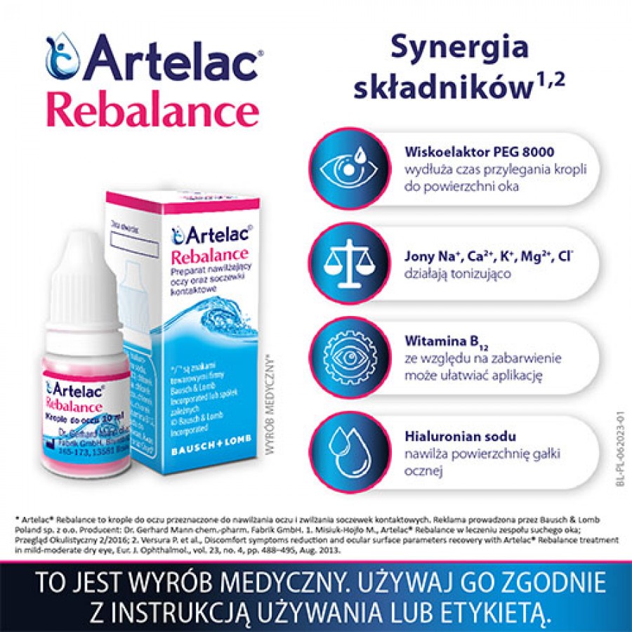 Miniaturka artykułu - #1 Artelac Rebalance krople do oczu, 10 ml