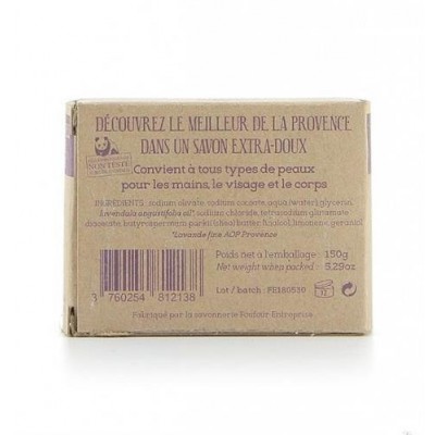 Miniaturka artykułu - #0 FOUFOUR Mydło marsylskie LAWENDA AOP - 150g