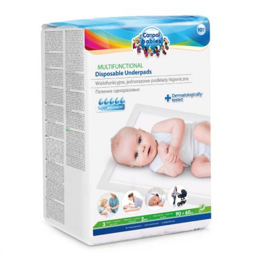 Miniaturka artykułu - #0 CANPOLBABIES Podkłady jednorazowe 90/60 - 10szt