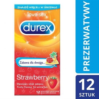 Miniaturka artykułu - #0 DUREX Strawberry Emoji Prezerwatywy, 12 sztuk