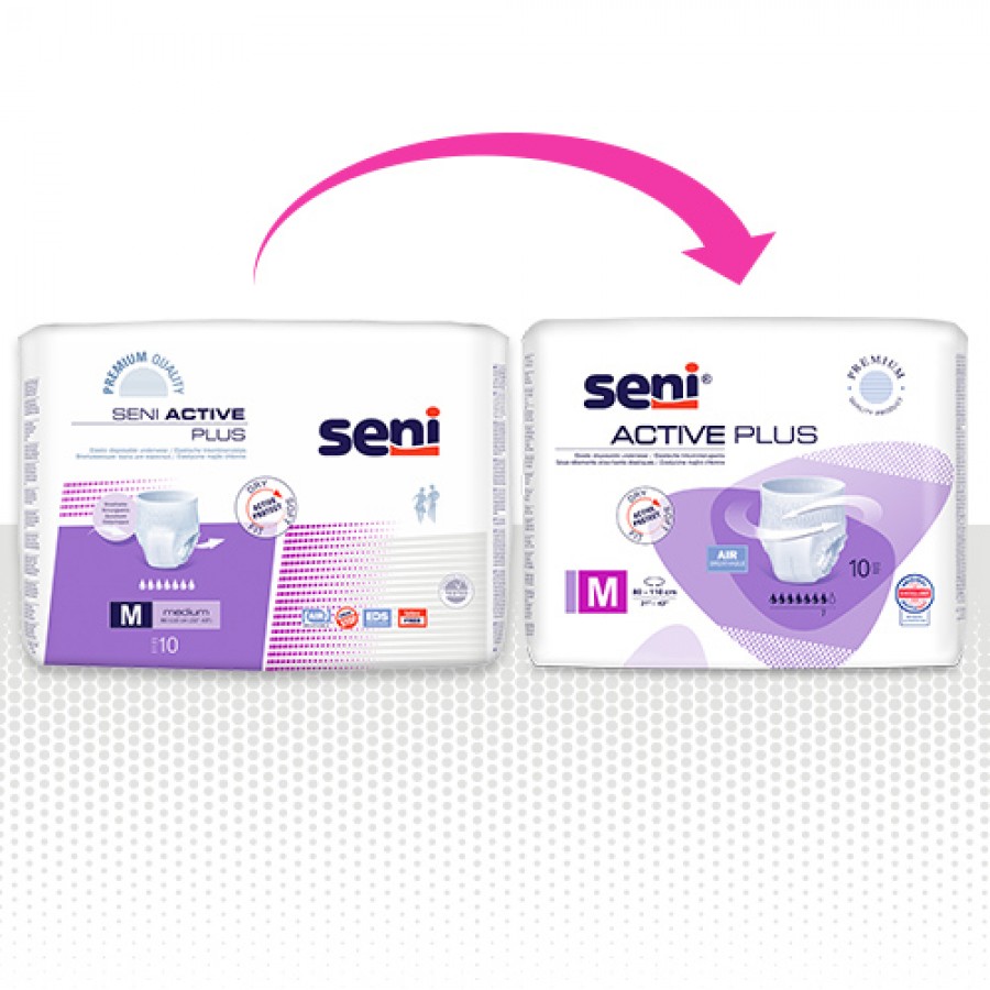 Zdjęcie produktu - 4 SENI ACTIVE Plus M, 10szt. - Elastyczne majtki chłonne