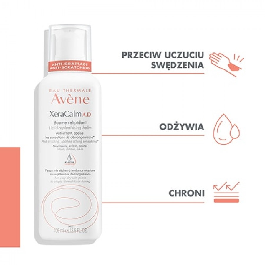 Miniaturka artykułu - #0 AVENE XERACALM A.D Balsam uzupełniający lipidy, 400 ml
