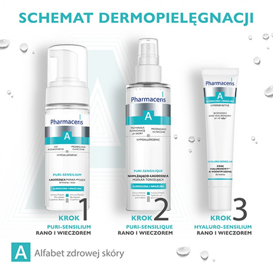 Zdjęcie produktu - 3 Pharmaceris A Hyaluro-SENSILIUM Kwas hialuronowy di-2 w wodnym kremie do twarzy, 40 ml