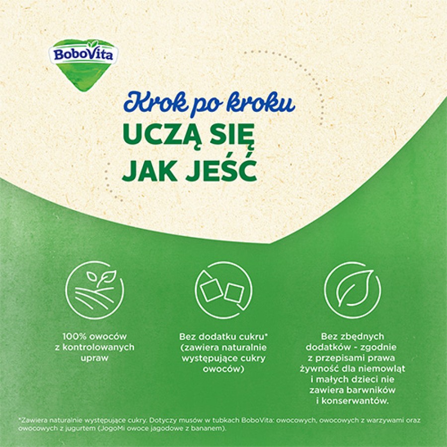 Miniaturka artykułu - #0 BoboVita Mus morele, jabłko, gruszka - 80g