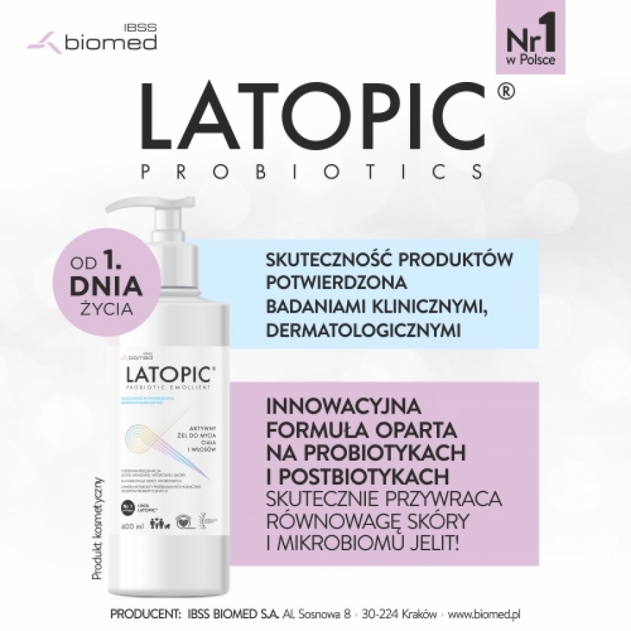 Miniaturka artykułu - #0 Latopic Żel do mycia ciała i włos&oacute;w, 1000 ml