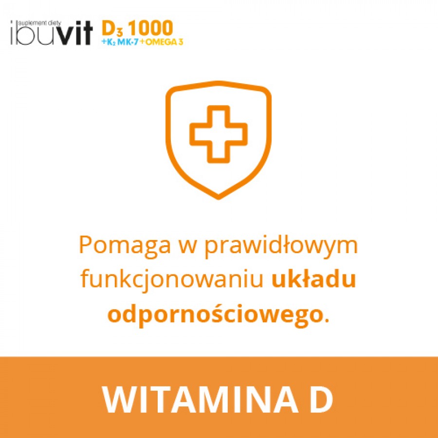 Miniaturka artykułu - #1 Ibuvit D3 1000 + K2 MK-7 Omega 3 - 30kaps.