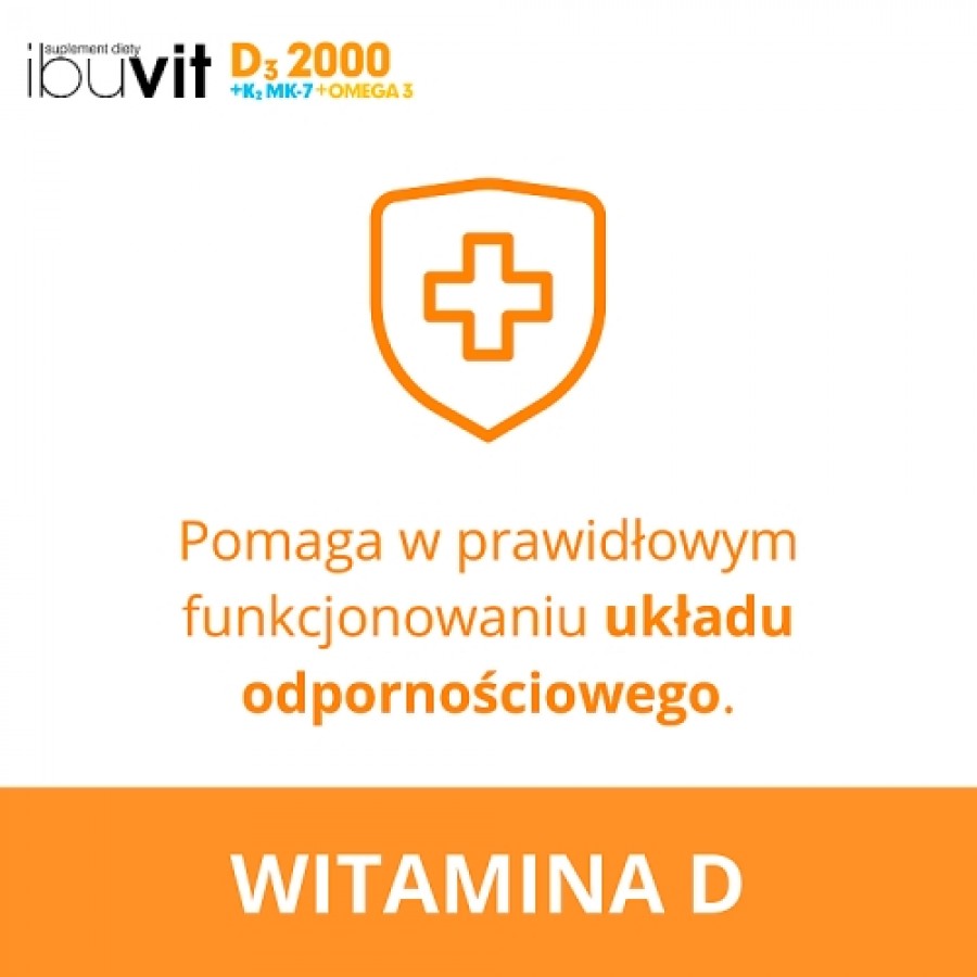 Miniaturka artykułu - #1 Ibuvit D3 2000 + K2 MK-7 Omega 3 - 30kaps.