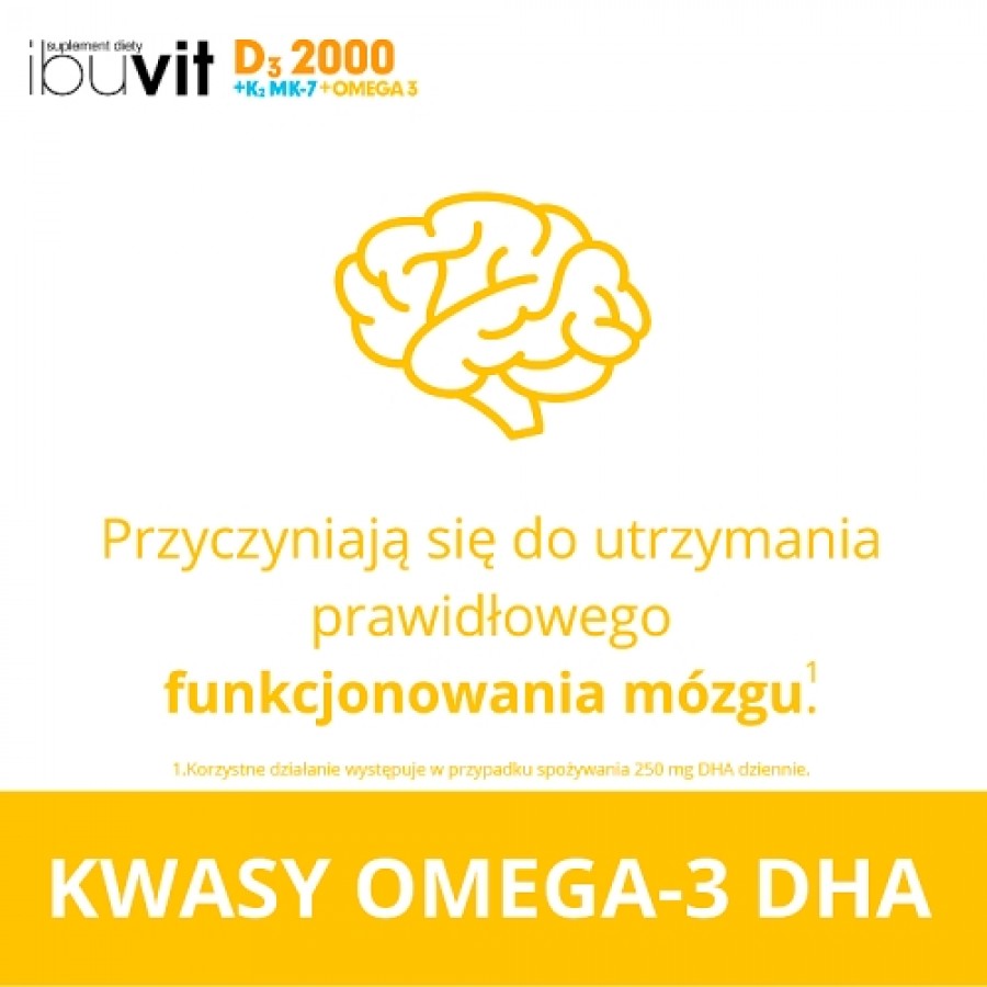 Zdjęcie produktu - 3 Ibuvit D3 2000 + K2 MK-7 Omega 3 - 30kaps.