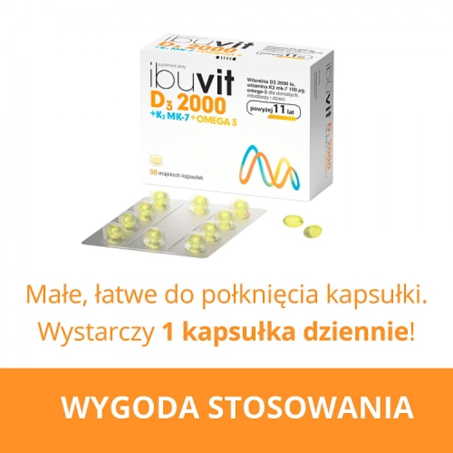 Zdjęcie produktu - 4 Ibuvit D3 2000 + K2 MK-7 Omega 3 - 30kaps.
