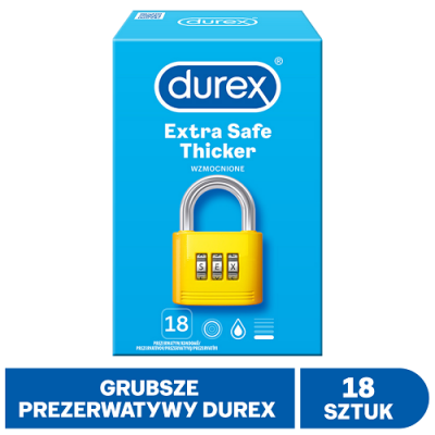 Miniaturka artykułu - #0 DUREX Extra Safe Prezerwatywy, 18 sztuk