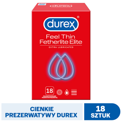 Zdjęcie produktu - 0 DUREX Fetherlite Elite Prezerwatywy, 18 sztuk