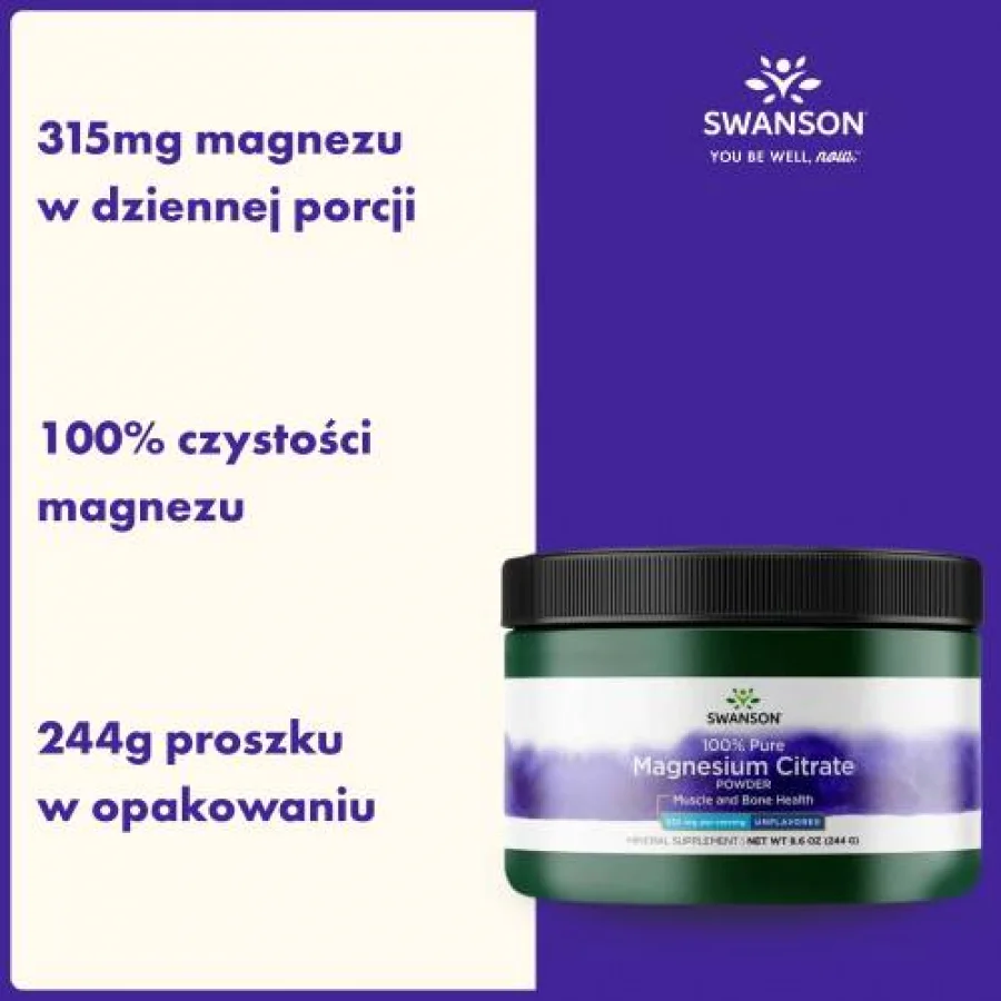 #0 – SWANSON Cytrynian Magnezu 100% 244g