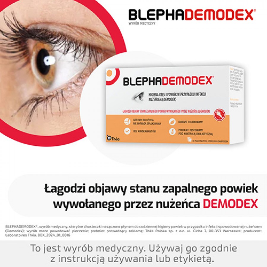 Zdjęcie produktu - 5 BlephaDemodex chusteczki, 30szt.